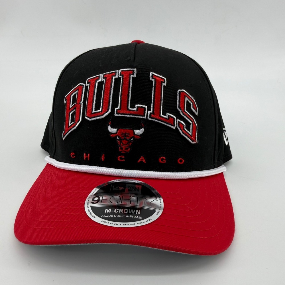 New Era 9FORTY M-Crown Chicago Bulls Snapback Hat Black Red Rope 60709385 NBA